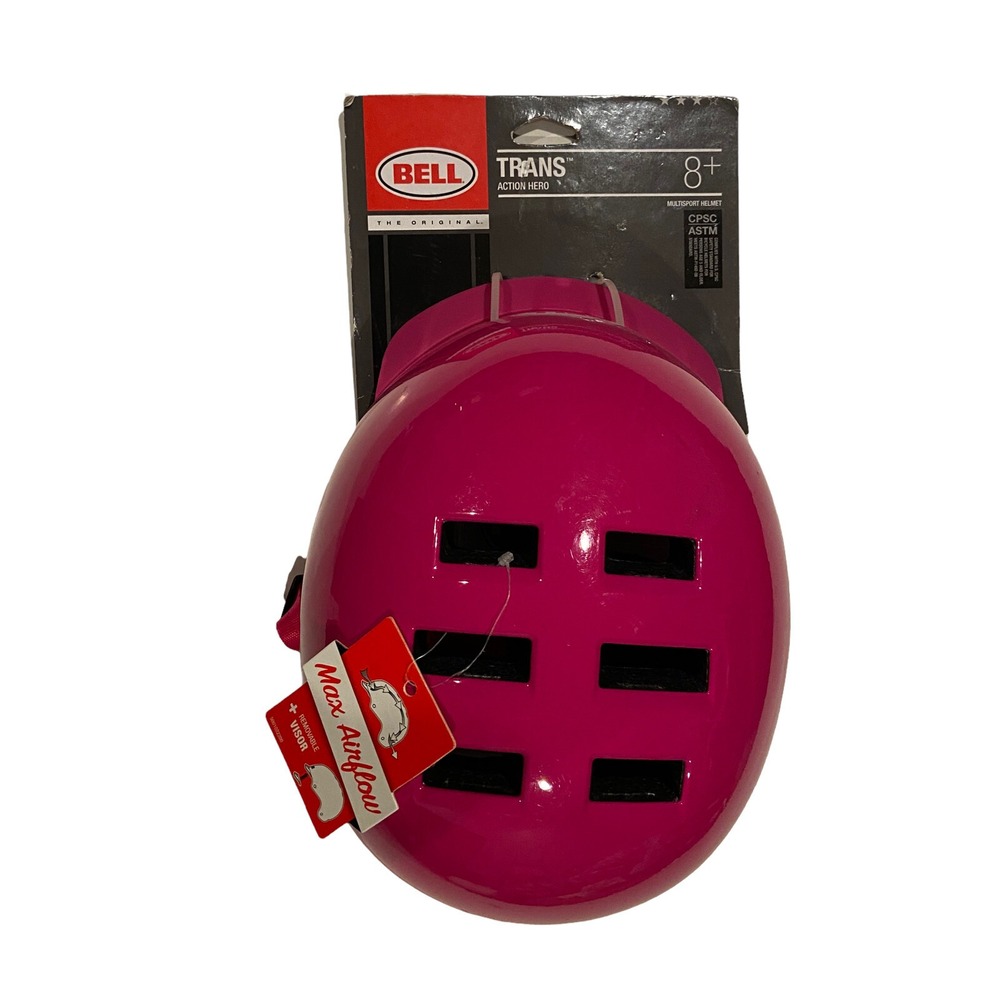 Bell‎ Multisport Helmet TRANS Action Hero Youth 8+ 51-55 cm Pink Removable Visor